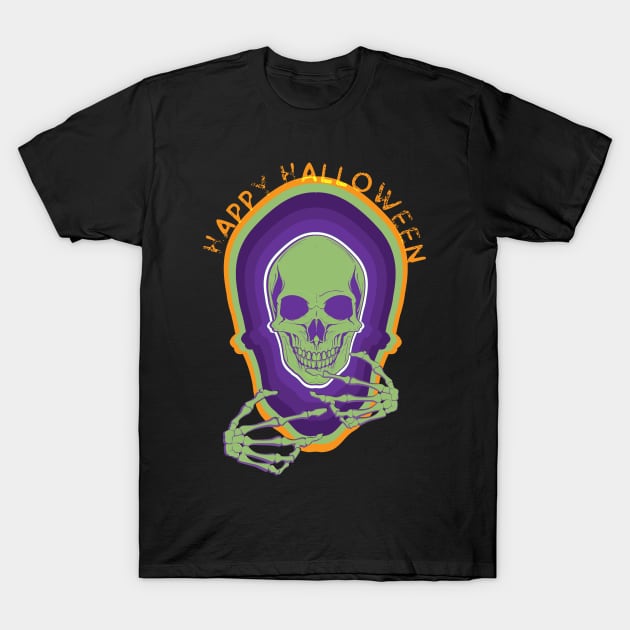 Happy Skull  Halloween T-Shirt by emma17